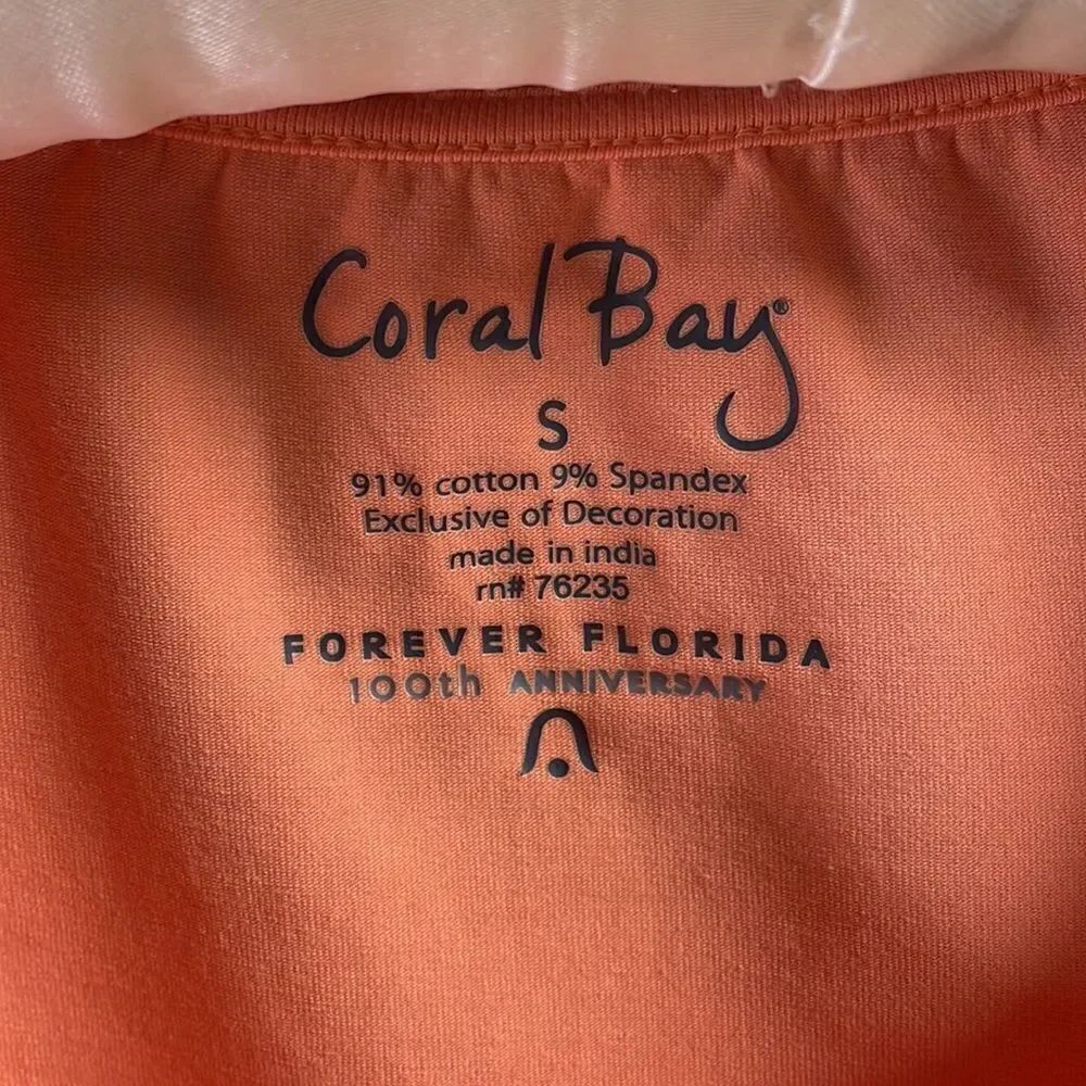 Coral Bay Ladies Scoop Neck Top, Size Small, Peach Color, Embellished Pineapple - Picture 5 of 7